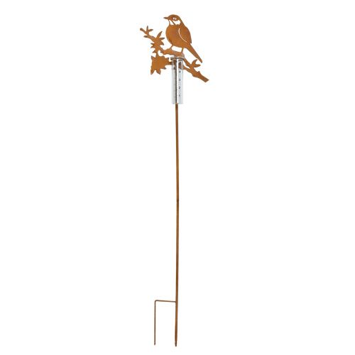 Floristik24 Srážkoměr zahradní hmoždinka rezavý pták 23x7,5x110cm