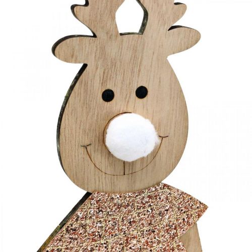 položky Dřevěná ozdobná figurka soba vánoční 12×6,5cm H45cm 2ks