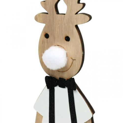 položky Dřevěná dekorace soba figurka vánoční k položení 12×6,5cm H45cm 2ks