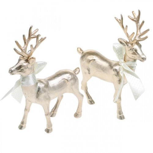 Floristik24 Deco jelen stojící šampaňské dekorace na stůl vánoční 18,5cm 4ks