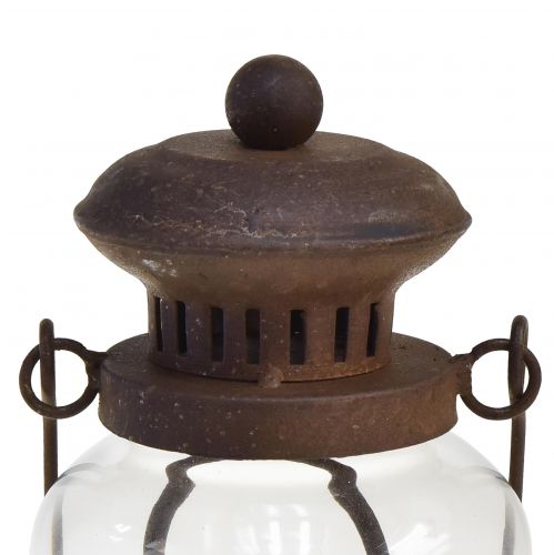 Floristik24 Retro lampa LED lucerna rezavohnědá teplá bílá Ø11cm H30cm