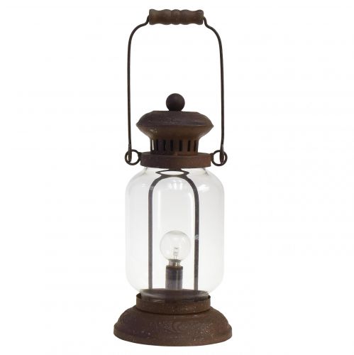 Floristik24 Retro lampa LED lucerna rezavohnědá teplá bílá Ø11cm H30cm