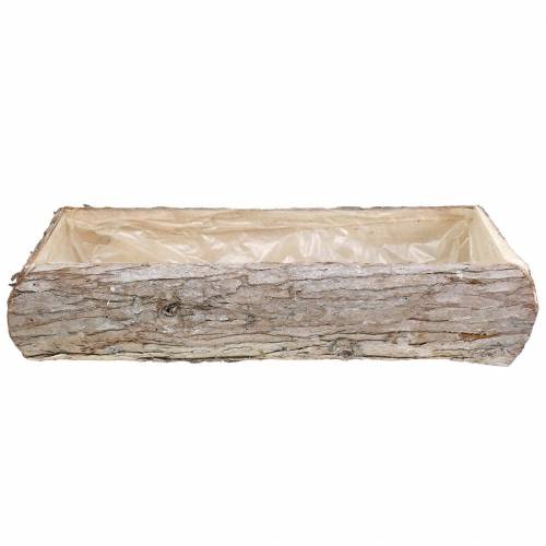Floristik24 Květináč dřevěný, bílý praný 45 × 19 cm H10 cm