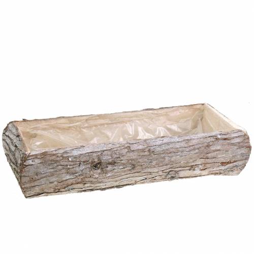 Floristik24 Květináč dřevěný, bílý praný 45 × 19 cm H10 cm