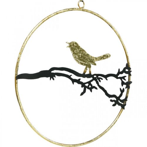 položky Okenní dekorace ptáček, podzimní dekorace na zavěšení, kov Ø22,5cm