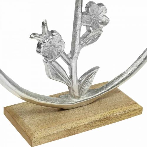 položky Stolní dekorace pružina, ozdobný prsten ptačí deco stříbro V32,5cm