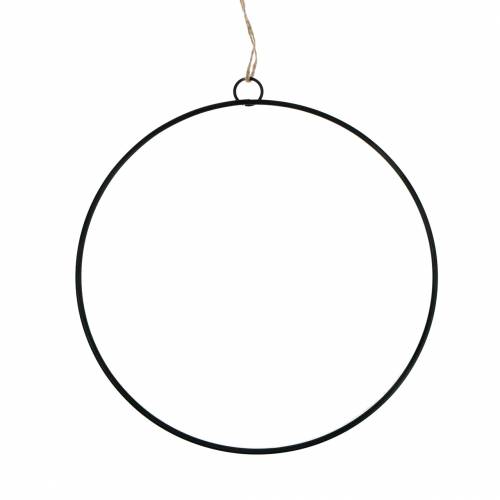 Floristik24 Ozdobný kroužek na zavěšení černý Ø25cm 6ks