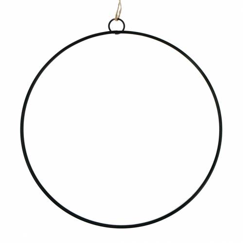 Floristik24 Ozdobný kroužek na zavěšení černý Ø35cm 4ks