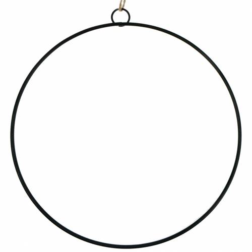 Floristik24 Dekorační kroužek na zavěšení černý Ø50cm 3ks