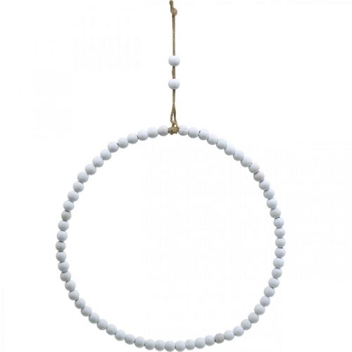 Prsten s perlami, jaro, ozdobný prsten, svatba, věnec na zavěšení bílý Ø28cm 4ks