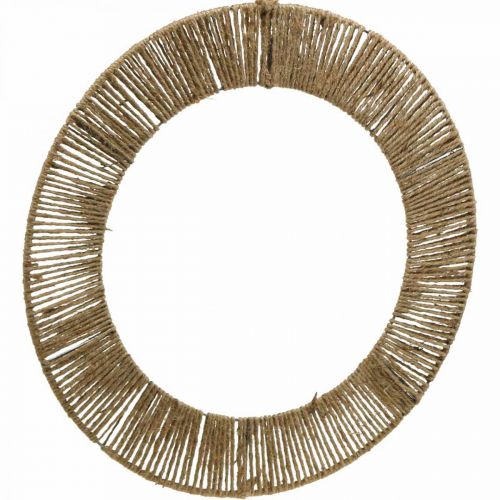 položky Nástěnná dekorace letní dekorační kroužek na zavěšení boho juta, kov Ø49cm