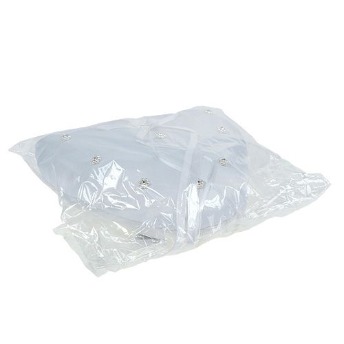 Floristik24 Prstenový polštář ve tvaru srdce 18cm bílý
