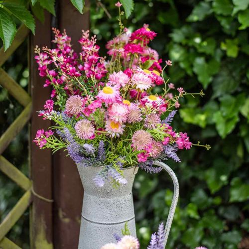 položky Rhodanthe růžovo-růžová, hedvábné květy, umělá rostlina, svazek slaměných květů L46cm