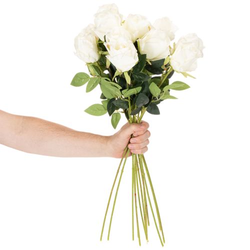 Umělý květ růže, dlouhý stonek, do vázy, 62 cm, 12 kusů | Floristik24.cz