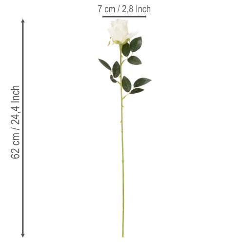 Umělý květ růže, dlouhý stonek, do vázy, 62 cm, 12 kusů | Floristik24.cz