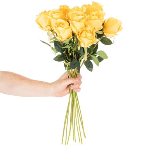 Umělá růže s dlouhým stonkem, umělá květina, 62 cm, 12 kusů | Floristik24.cz