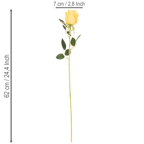 Umělá růže s dlouhým stonkem, umělá květina, 62 cm, 12 kusů | Floristik24.cz
