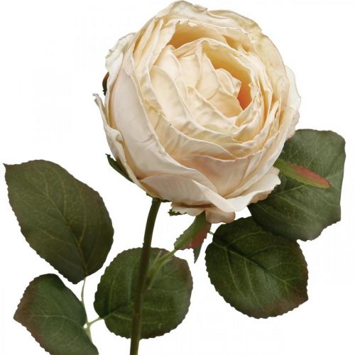 Růže Krémová hedvábná květina Umělá růže L74cm Ø7cm