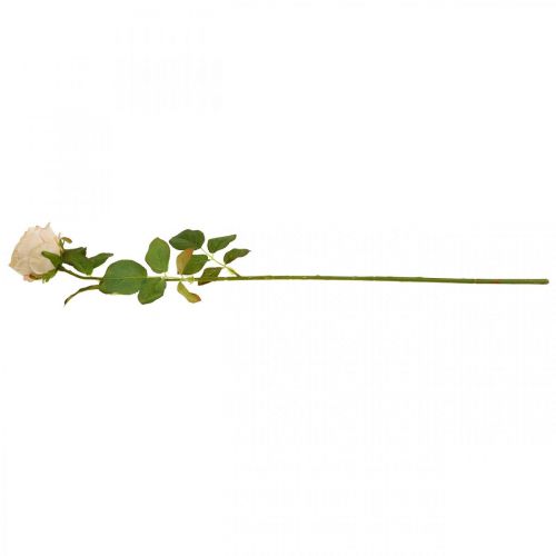 položky Barva růže krémová, květ hedvábí, umělá růže L74cm Ø7cm