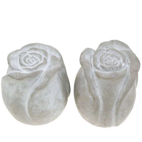 Floristik24 Výzdoba na hrob růže výzdoba na hrob růže z betonu V7cm 6 ks