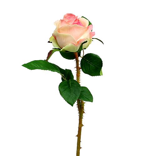 Umělá růže krémově růžová Ø9cm L45cm 1ks