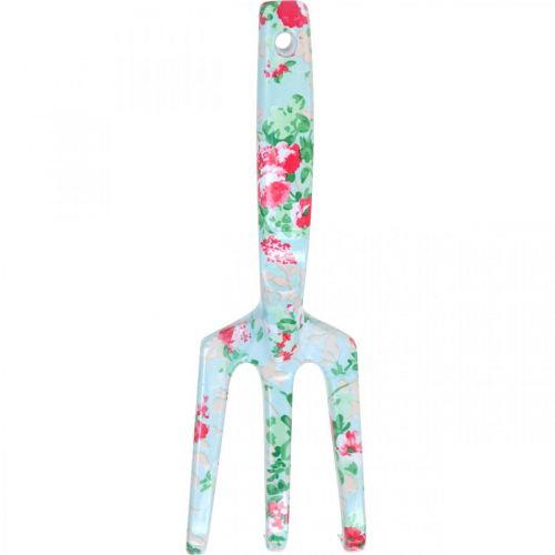položky Kovové ruční hrábě, hrábě s motivem růže, mini hrábě L23cm