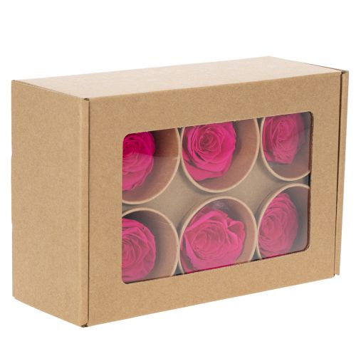 položky Dekorace z konzervovaných růží, pravé květiny na dekoraci stolu, unikátní a udržitelné květy, 5 cm, 6 kusů