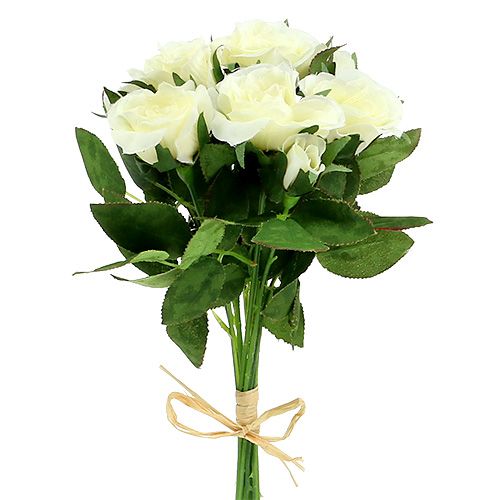 Floristik24 Kytice růží bílé L26cm 3ks