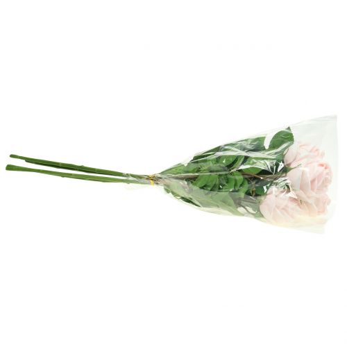 Floristik24 Kytice růží jemně růžová 65cm 4 ks