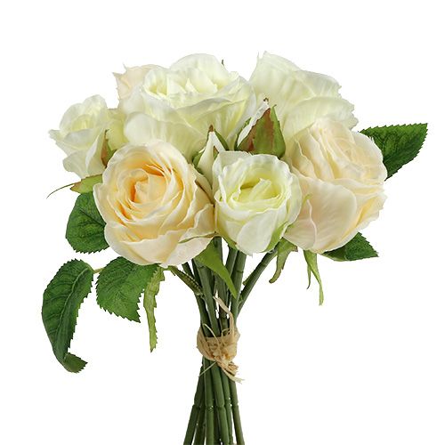 Floristik24 Krémová kytice růží 26cm