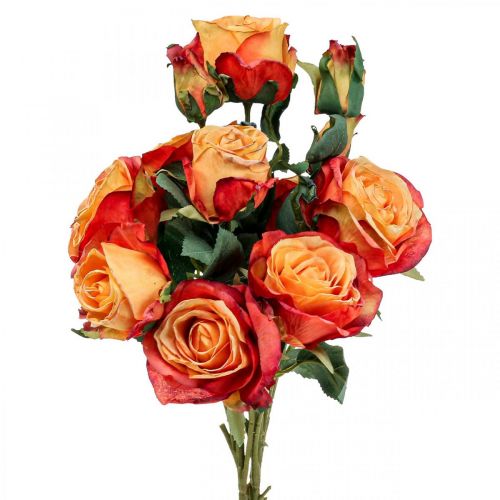 Floristik24 Kytice z růží umělé růže hedvábné květy oranžový svazek 53cm