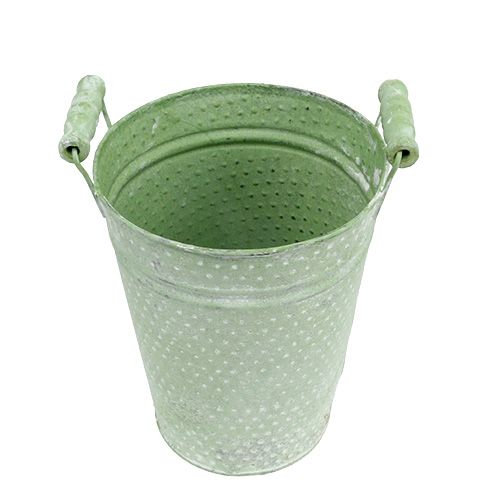 Floristik24 Kovový květináč na růže zelený Ø12cm V16cm