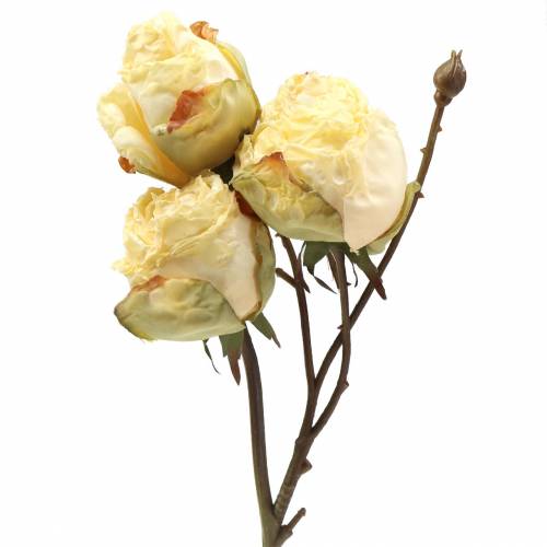 Floristik24 Umělá ratolest růže krémově bílá 45cm