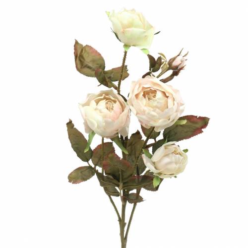 Floristik24 Umělá ratolest růže krémově bílá 76cm