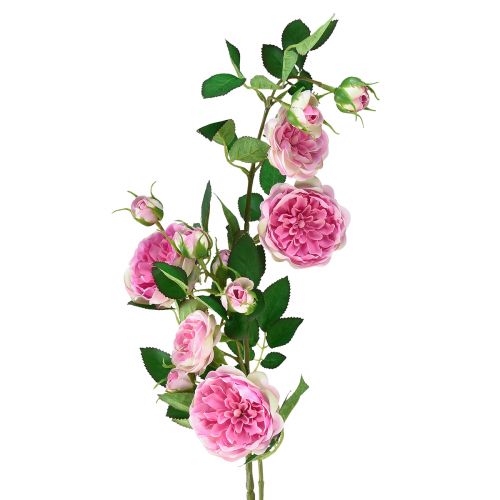 Floristik24 Větev růže hedvábná růže umělá větev růže růžová krémová 79cm