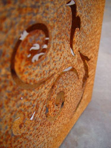 Floristik24 Barokní kostka z rezavého kovu, 26 cm x 26 cm