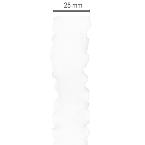 Bílá volánová organzová stuha, ozdobná stuha, šířka 25 mm, délka 10 m | Floristik24.cz