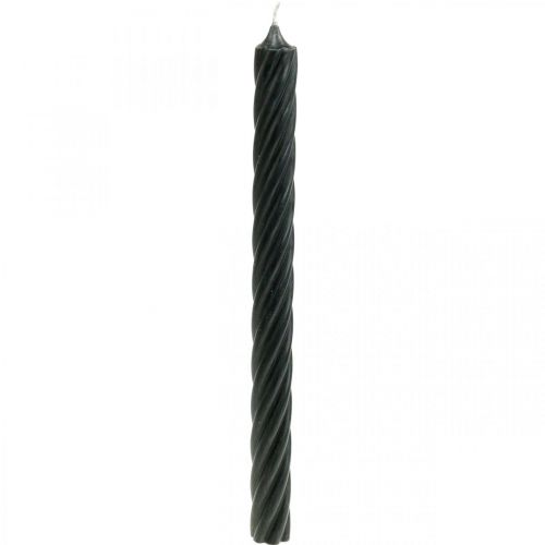 položky Rustikální svíčky, jednobarevné černé 350/28mm 4ks