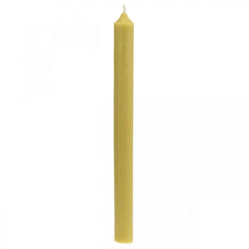Rustikální svíčky Vysoké svícny žluté barvy 350/28mm 4ks