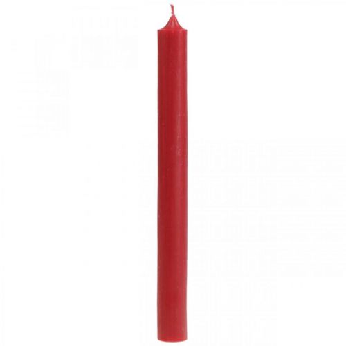 Rustikální svíčky Vysoké svícny barevné červené 350/28mm 4ks