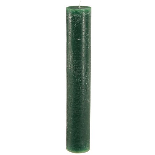 položky Rustikální zelená tyčová svíčka pro atmosférické osvětlení a sváteční dekorace, délka 300 mm, šířka 50 mm, 4 kusy