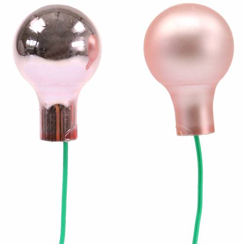 Floristik24 Zrcadlové bobule růžové matné/lesklé 1,5cm 140p