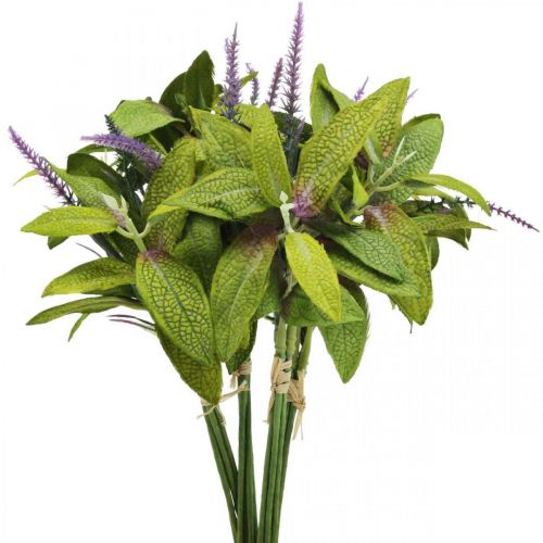 položky Umělý trs šalvěje, květy hedvábí, větve šalvěje umělá fialka L26cm 4ks