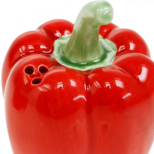 Floristik24 Kořenka paprika, keramická dekorace, sada pepřenky a slánky, dekorace na stůl, Ø6cm
