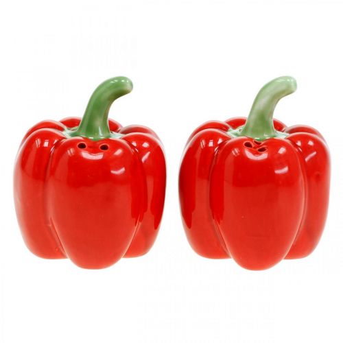 Floristik24 Kořenka paprika, keramická dekorace, sada pepřenky a slánky, dekorace na stůl, Ø6cm
