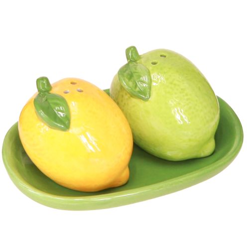Slánka a pepřenka keramická dekorace citron limetka 13×8cm