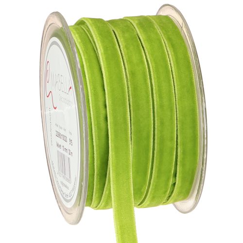 Sametová stuha světle zelená ozdobná stuha sametově zelená 10mm 20m