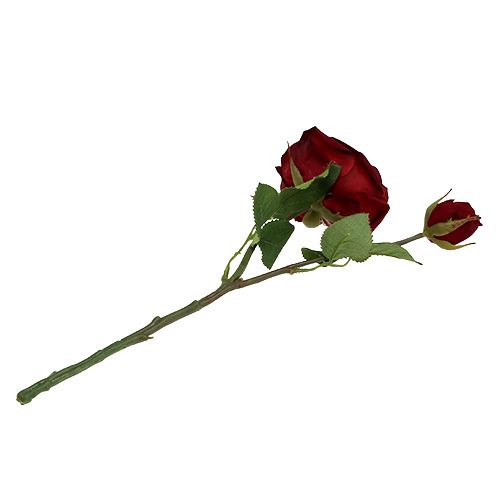 Floristik24 Sametově růže červená s poupatem Ø9cm L38cm