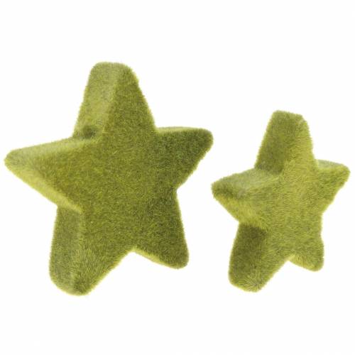 položky Bodová dekorace hvězdičky semišové mechově zelená 4cm/5cm 40 ks