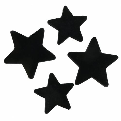 položky Bodová dekorace hvězdy sametově černá 4/5cm 40p